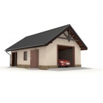 Projekt budynku garażowo-gospodarczego dla samochodu dostawczego W23-G19 | 56,1m2 | 1 stanowisko
